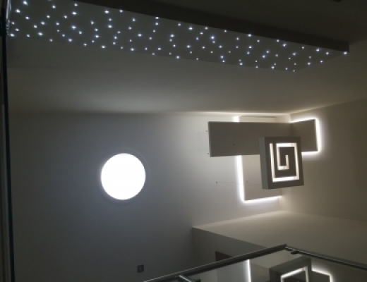 Hármas dekor elem és fali LED csillagos égbolt