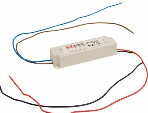 Mean Well 35 W-os vízálló tápegység, 3 Amper, 12 V DC Mean Well 35 W-os vízálló tápegység, 3 Amper, 12 V DC