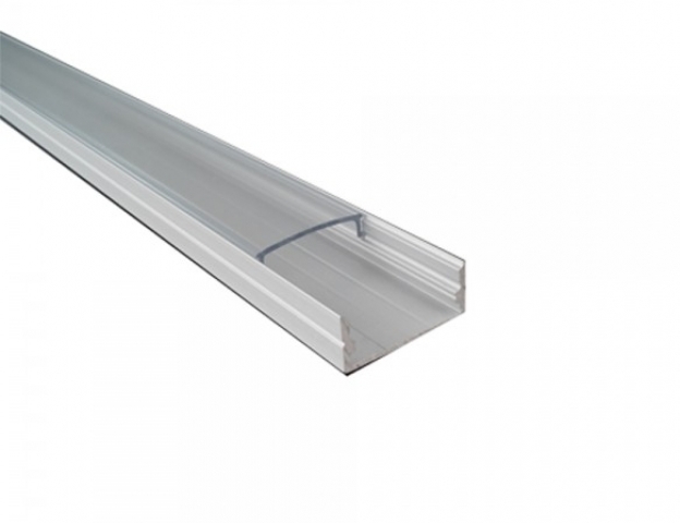 Ledprofiles Felületre szerelhető aluprofil, víztiszta fedéllel 
