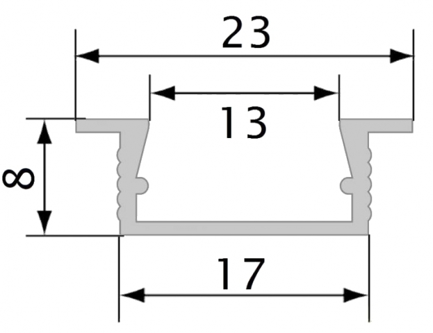 Aluprofil bemarható, opál fedéllel
