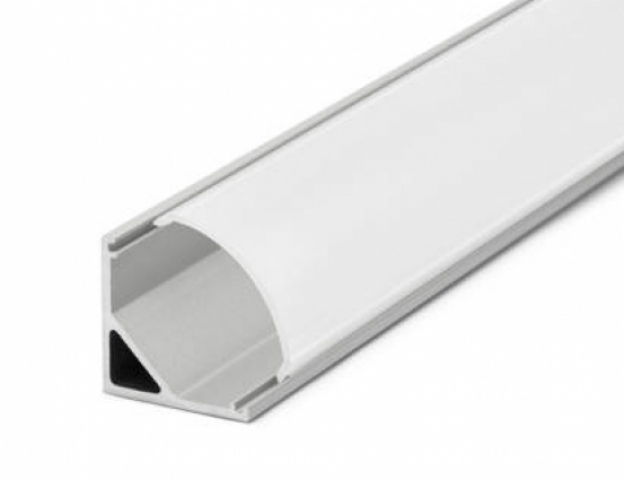 Ledprofiles Sarok aluprofil, íves opál fedéllel 