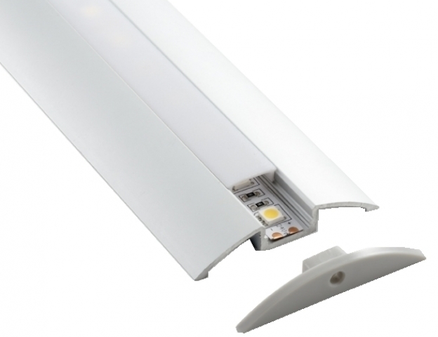 Ledprofiles Íves aluprofil, opál fedéllel, 2 méteres szál 