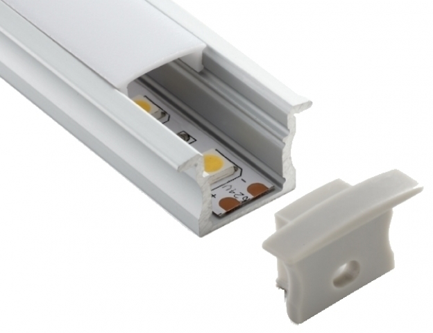 Ledprofiles Süllyeszthető aluprofil, mély, opál fedéllel, 2 méteres szál 