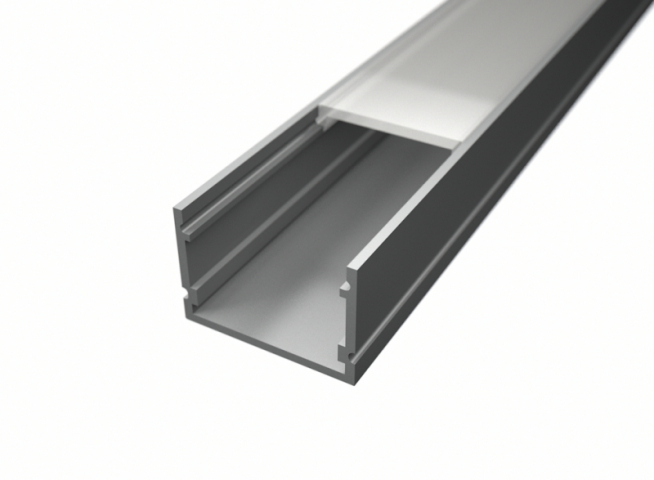 Ledprofiles Felületre szerelhető aluprofil, mély, dupla soros, opál fedéllel, 2 ...