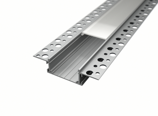 Ledprofiles Padlóba süllyeszthető aluprofil, opál fedéllel, 2 méteres szál 