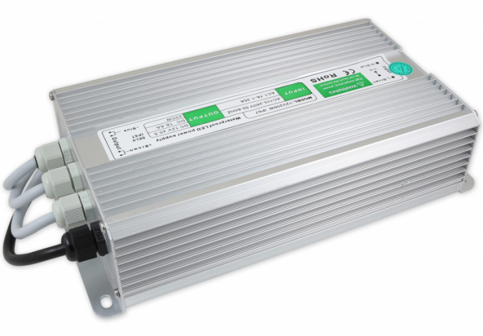 Masterled 200 W-os vízálló tápegység, 16,66 Amper, 12 VDC Masterled 200 W-os vízálló tápegység, 16,66 Amper, 12 VDC