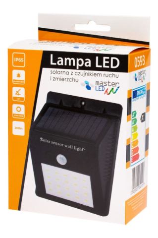 MasterLED Napelemes 3 W-os fali lámpa beépített mozgásérzékelővel