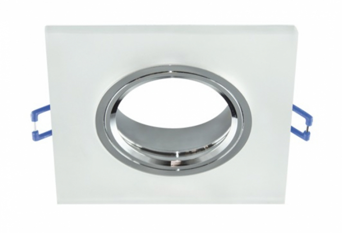 Strühm Selena négyzet alakú spot keret matt üveg/króm, GU10/MR16-os foglalattal 