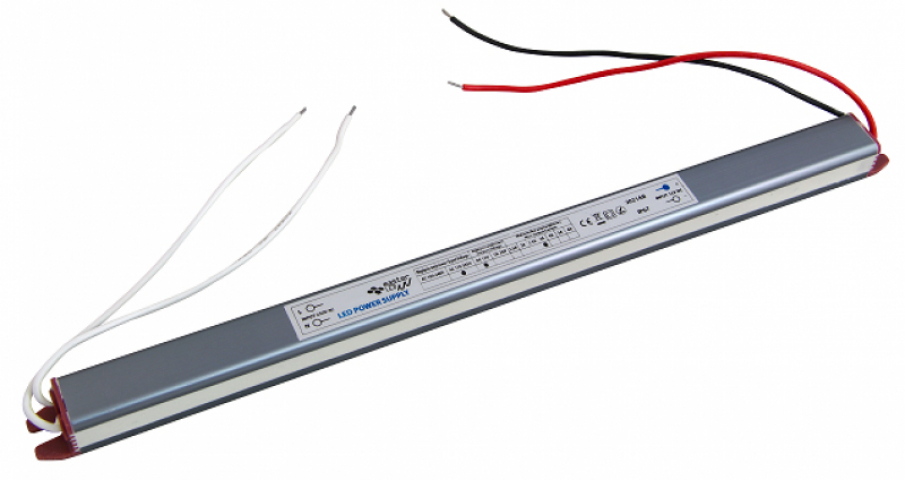 MasterLED 36 W-os Ultra Slim vízálló tápegység, 3 Amper, 12VDC MasterLED 36 W-os Ultra Slim vízálló tápegység, 3 Amper, 12VDC