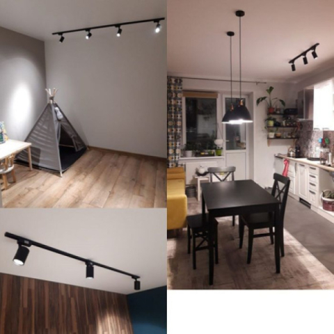 MasterLED Idar sínre szerelhető lámpa GU10-es foglalattal, fekete