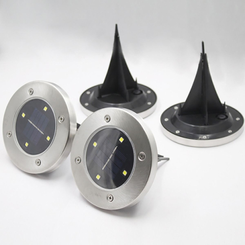 MasterLED Földbe szúrható 0,4 W-os kerek napelemes lámpa 4 SMD