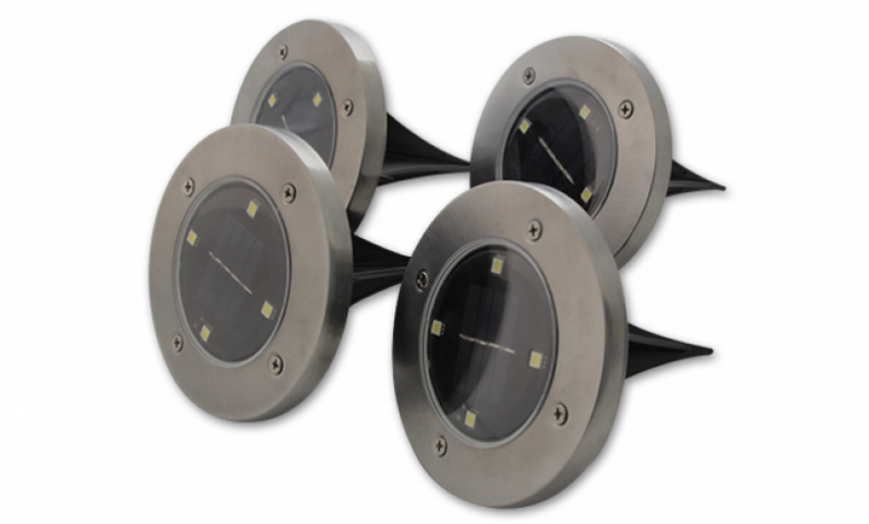 MasterLED Földbe szúrható 0,4 W-os kerek napelemes lámpa 4 SMD 