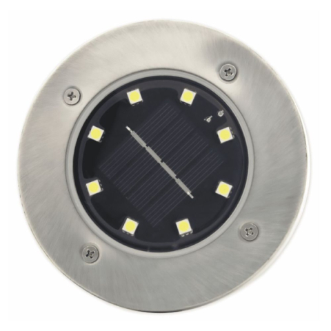 MasterLED Földbe szúrható 0,8 W-os kerek napelemes lámpa 8 SMD