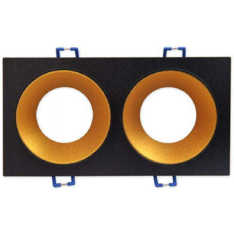 MasterLED Taris fekete-arany színű dupla spot keret, GU10-es foglalattal