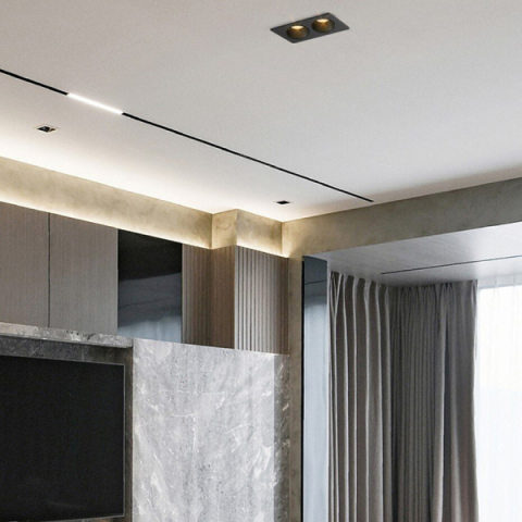 MasterLED Taris fekete-arany színű dupla spot keret, GU10-es foglalattal