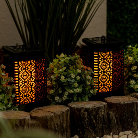 MasterLED Dekoratív napelemes négyzet alakú lánglámpa