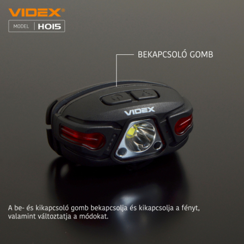 Videx LED Fejlámpa, natúrfehér újratölthető akkumulátorral H015