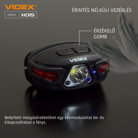 Videx LED Fejlámpa, natúrfehér újratölthető akkumulátorral H015