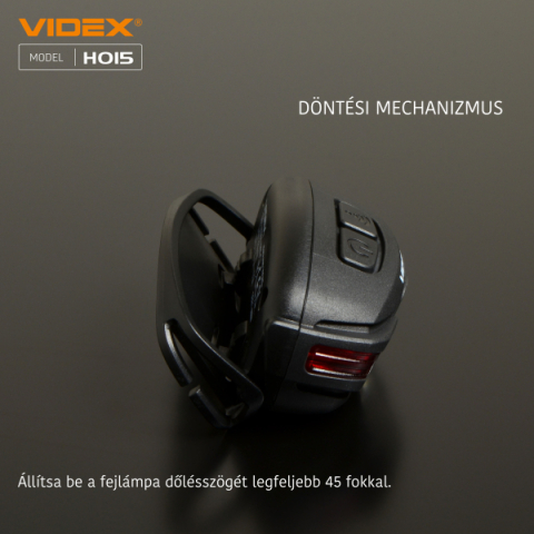 Videx LED Fejlámpa, natúrfehér újratölthető akkumulátorral H015