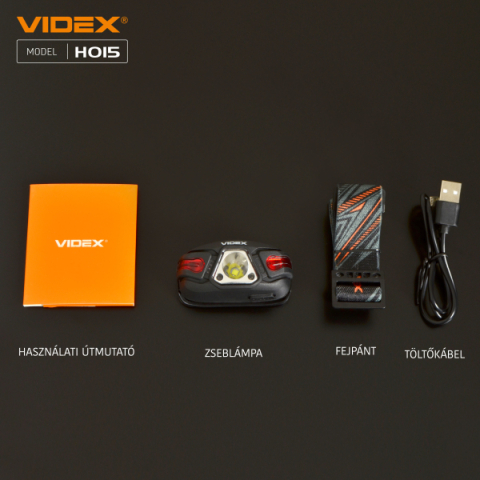 Videx LED Fejlámpa, natúrfehér újratölthető akkumulátorral H015