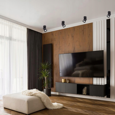 MasterLED Timo fekete mennyezeti lámpa keret, GU10-es foglalattal