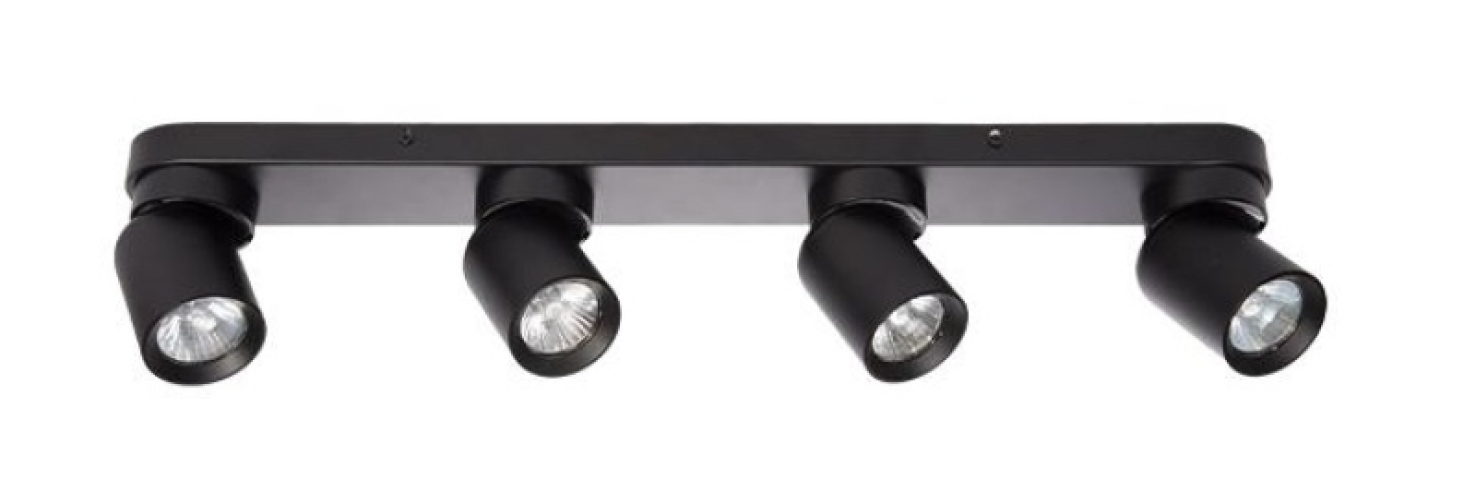 MasterLED Timo GU10 foglalatú, 4-as fekete mennyezeti lámpa 