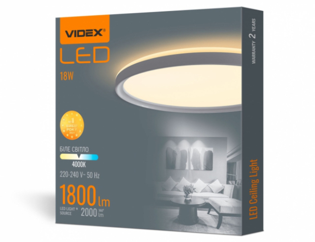 Videx 18 W-os ø292 mm fehér színű kerek natúr fehér mennyezeti lámpa Videx 18 W-os ø292 mm fehér színű kerek natúr fehér mennyezeti lámpa