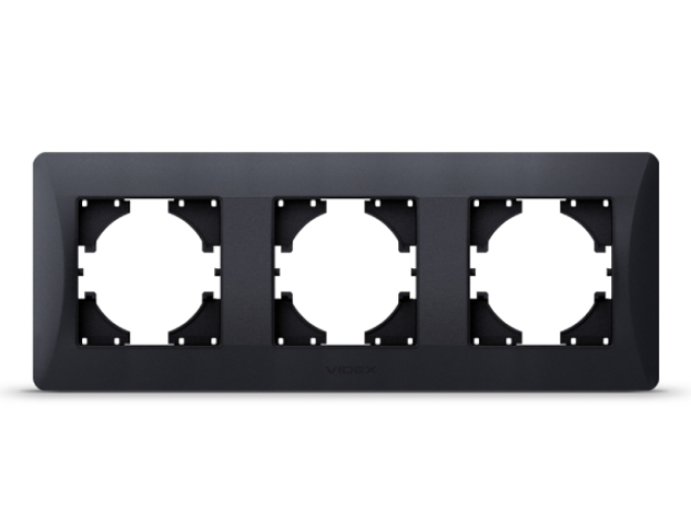 Videx Binera fekete színű hármas vízszintes keret (12/96) 