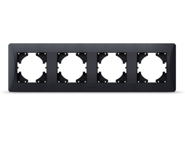 Videx Binera fekete színű négyes vízszintes keret (12/72) 