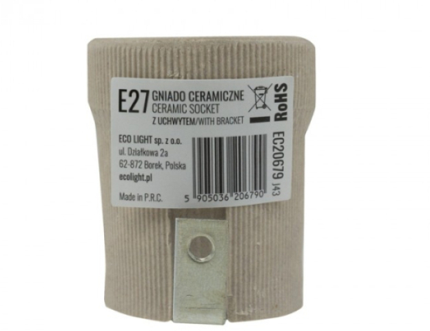 EcoLight E27-es foglalatú kerámia aljzat tartóval 