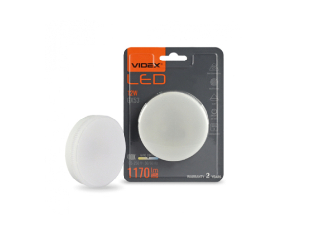 Videx GX53-as foglalatú, 8W, natúr fehér izzó 