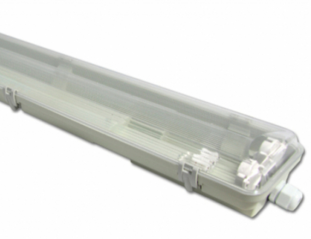 MasterLED 60 cm-es üres armatúra 2x18 W-os víztiszta fedéllel 