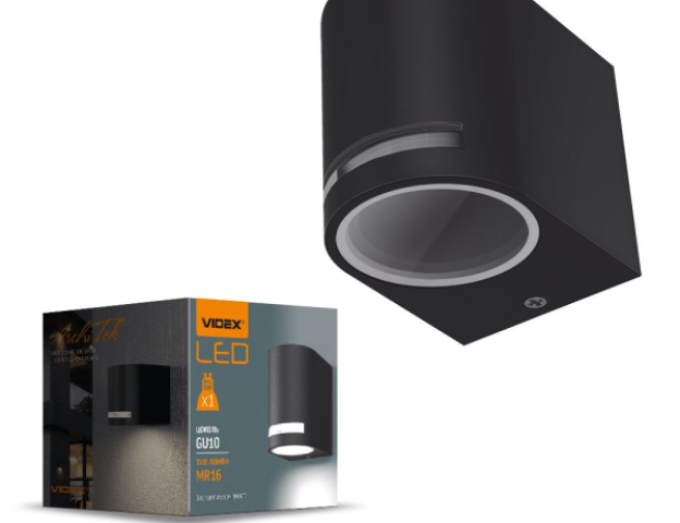 Videx Justin oldalfalra helyezhető, fekete IP54-es védettségű kültéri lámpatest, ...