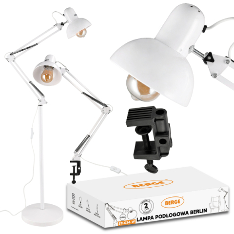 Berge Vienna fehér színű állólámpa, E27-es foglalattal