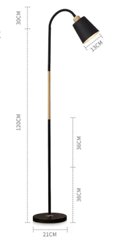 Berge Vienna fa/fekete színű állólámpa, E27-es foglalattal