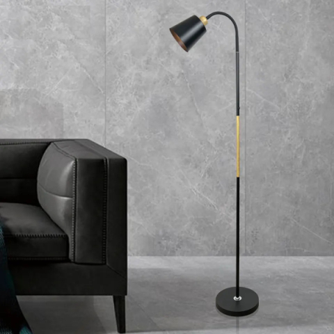 Berge Vienna fa/fekete színű állólámpa, E27-es foglalattal