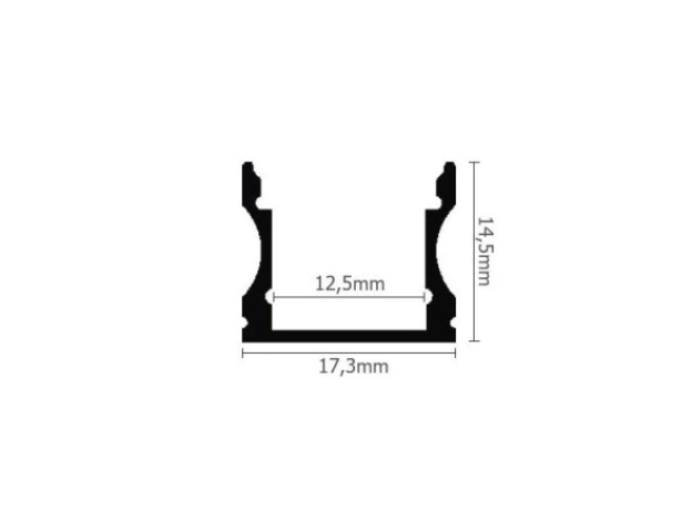 Ledprofiles Felületre szerelhető aluprofil, mély, 2 méteres szál LP102
