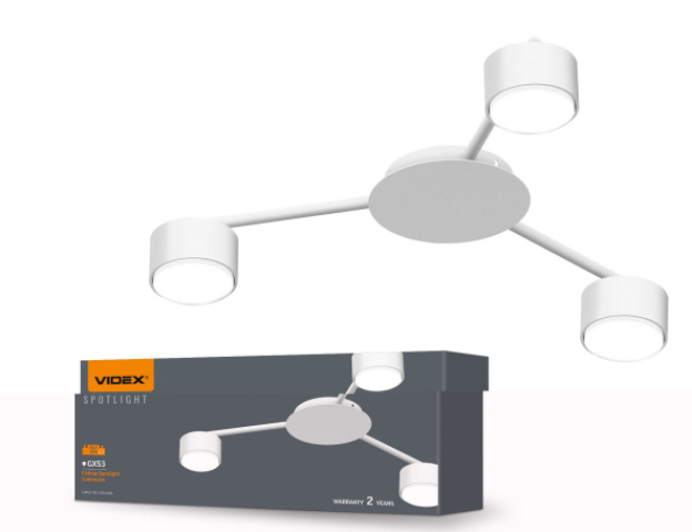 Videx fehér színű mennyezeti lámpa, 3xGX53-as foglalattal Videx fehér színű mennyezeti lámpa, 3xGX53-as foglalattal
