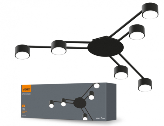 Videx fekete színű mennyezeti lámpa, 6xGX53-as foglalattal Videx fekete színű mennyezeti lámpa, 6xGX53-as foglalattal