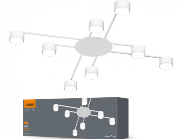 Videx fehér színű mennyezeti lámpa, 8xGX53-as foglalattal Videx fehér színű mennyezeti lámpa, 8xGX53-as foglalattal