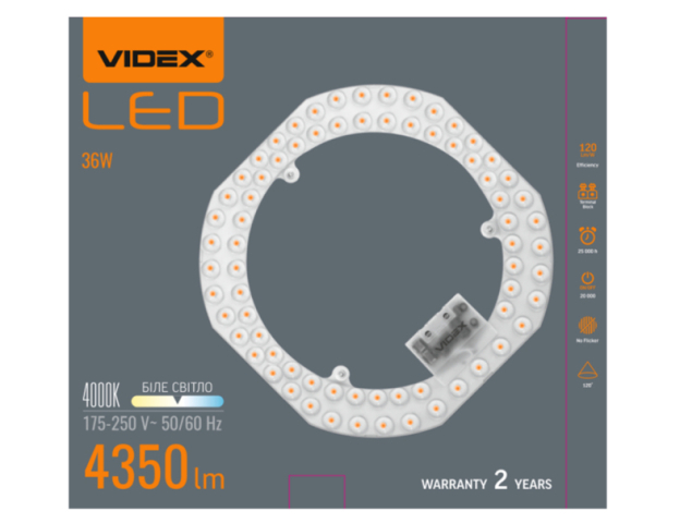 Videx 36W-os LED modul mennyezeti lámpához, 4000K, 4350lm 