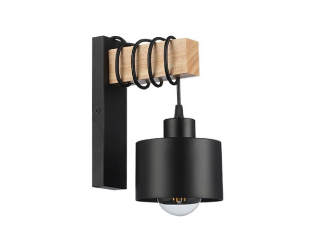 MasterLED Elza 1xE27 foglalatú fa/fekete színű függesztett mennyezeti lámpa 