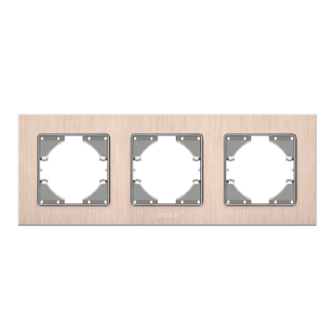 Videx Binera rosegold színű alumínium, hármas vízszintes keret (6/48) 