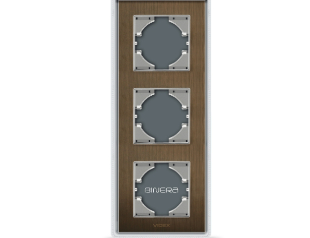 Videx Binera csokoládé színű alumínium, hármas függőleges keret (6/48) 
