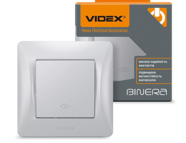 Videx Binera ezüst színű süllyesztett keresztváltó kapcsoló (107) (20/120) 