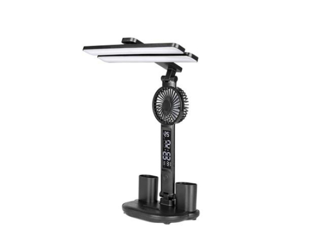 MasterLED Summer 9W-os asztali lámpa beépített ventilátorral, 3000-6500K, fekete 