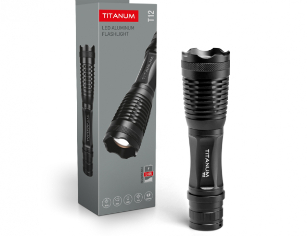 Videx TITANUM hordozható LED zseblámpa, 5000K, 350lm, TLF-T12 Videx TITANUM hordozható LED zseblámpa, 5000K, 350lm, TLF-T12