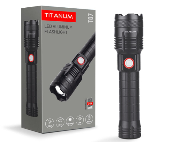 Videx TITANUM hordozható LED zseblámpa, 6500K, 700lm, TLF-T07 Videx TITANUM hordozható LED zseblámpa, 6500K, 700lm, TLF-T07