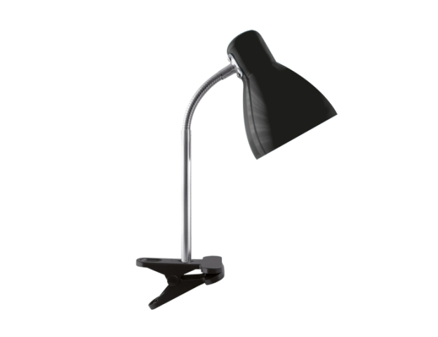 Strühm Kati fekete színű, E27-es foglalatú csiptetős asztali lámpa 