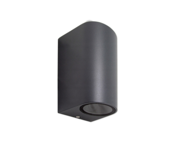 MasterLED Luna Oldalfalra helyezhető, szürke kerti lámpatest, ívelt oldalú, két ...